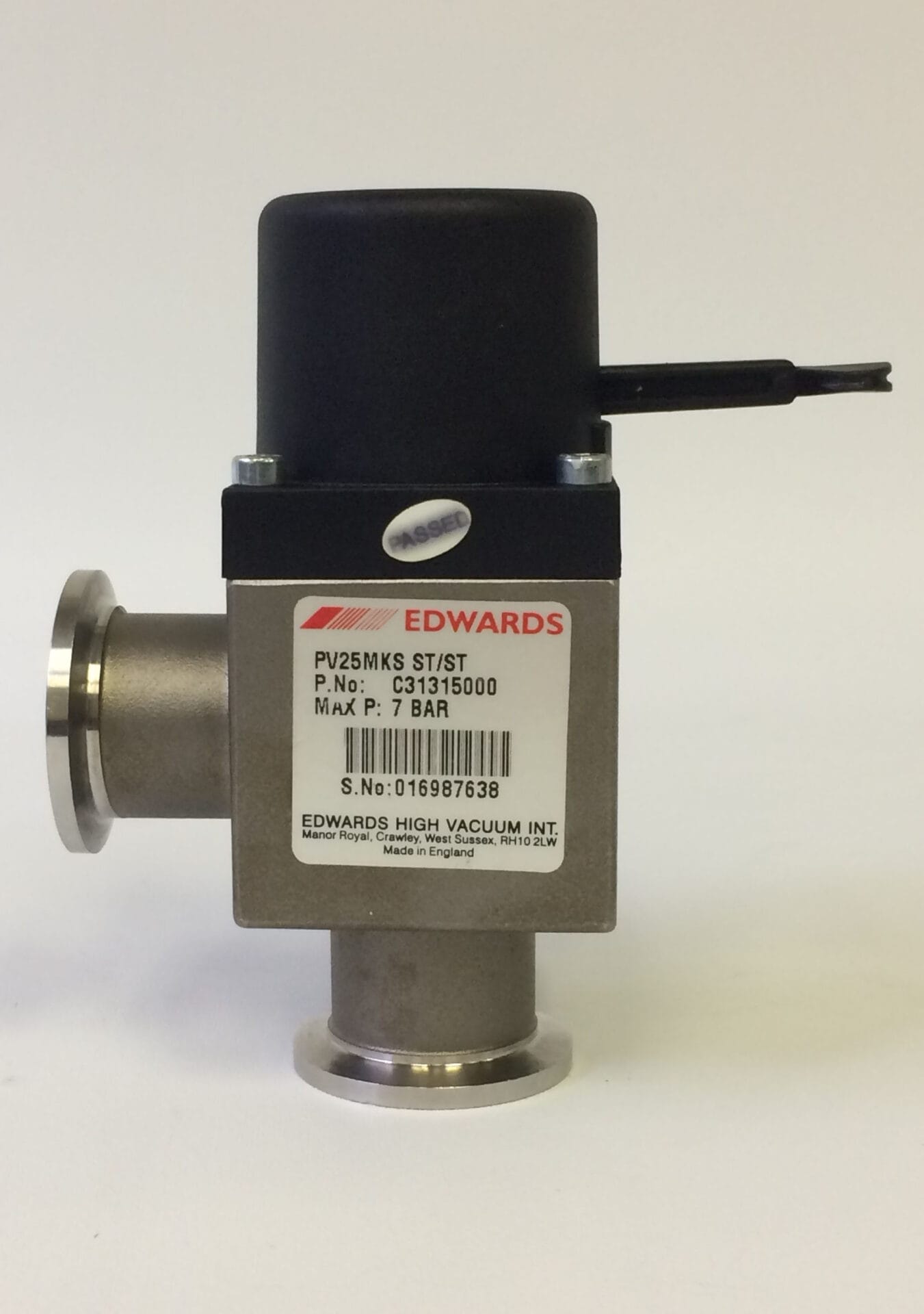 PV25MKS | Edwards Manual Right Angle Lever Operation Isolation Valve